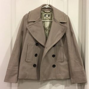 J.Crew Cream/Tan Wool Peacoat Jacket Size 0
